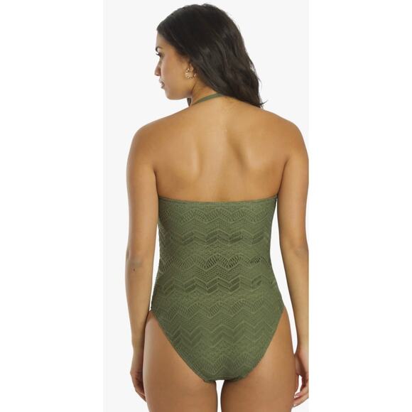 Vince Camuto Crochet Lace Bandeau One Piece Swimsuit 4 NWOT - Picture 2 of 10